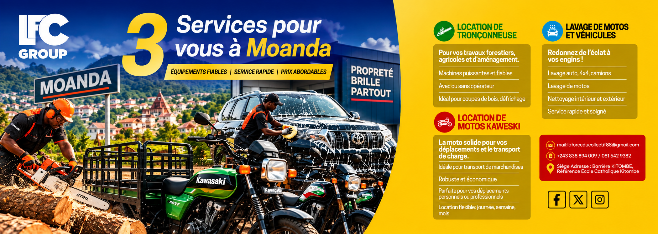 LFC GROUP — 3 services pour vous à Moanda
